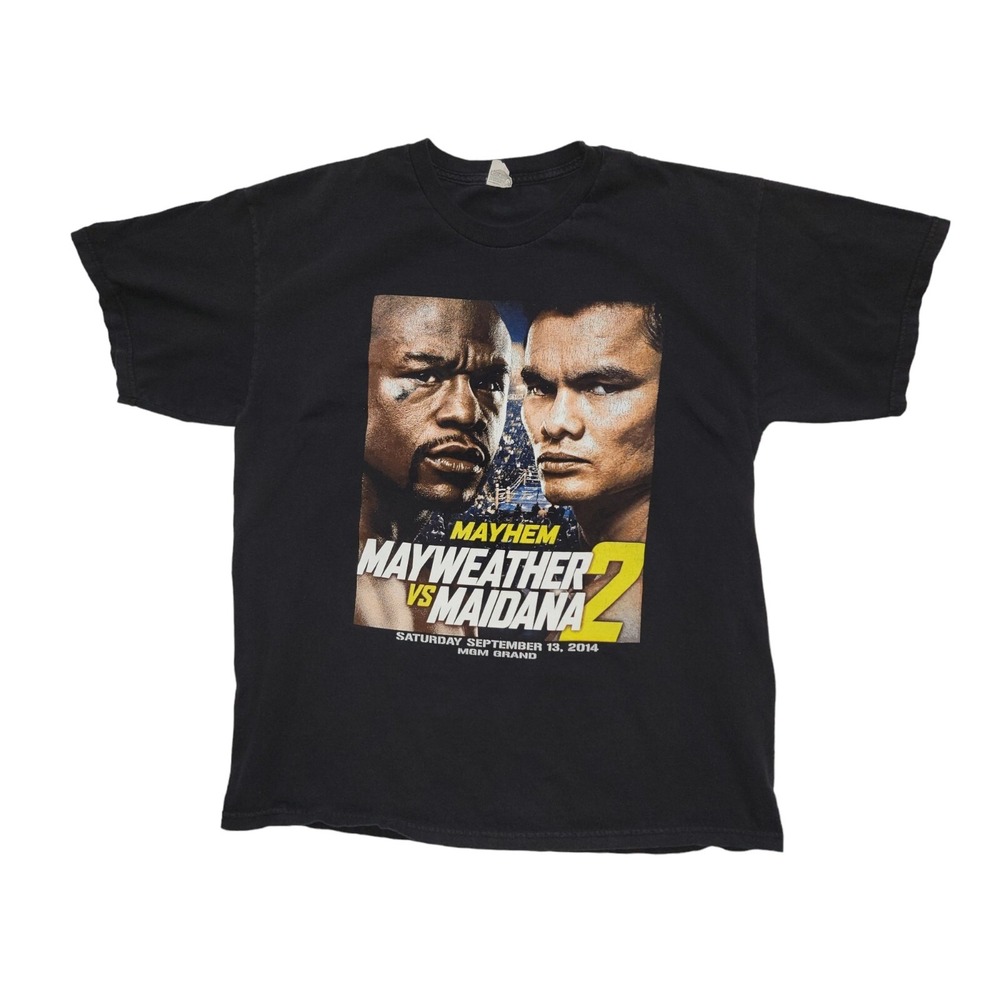 Mayhem Mayweather VS Maidana Fight 2014 Mens XL Black T Shirt Boxing